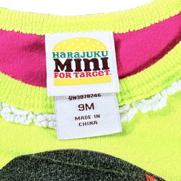 '11 VTG Harajuku Mini Gwen Stefani Mermaid Baby Girl Bodysuit 9M Y2K Kawaii Neon - Picture 3 of 8